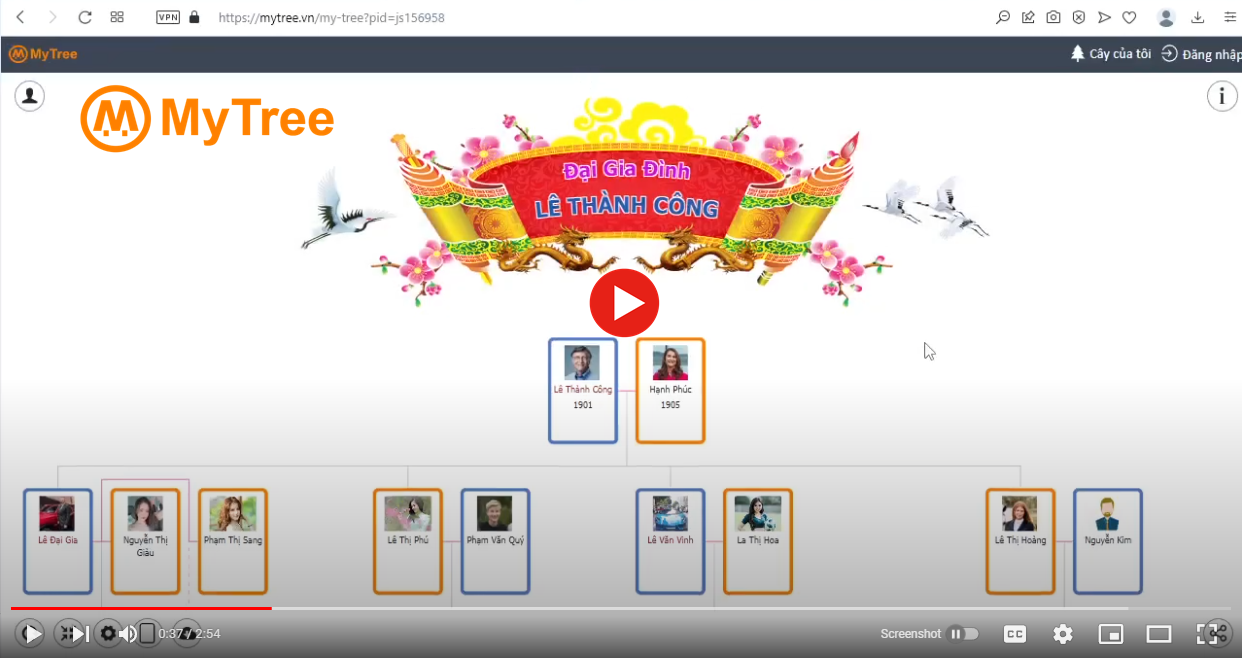 Hướng dẫn sử dụng phần mềm tạo cây gia phả, phả đồ MyTree.vn